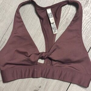 Victoria's Secret Pink Ultimate Twist Front Sports Bra Racerback XS Mauve